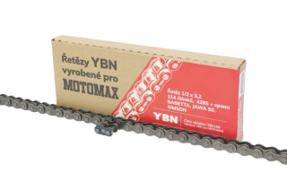 Řetěz 1/2 x 5,2 - 114 článků, YBN-MOTOMAX 428S + spona, BABETTA, JAWA 50, SIMSON  *M