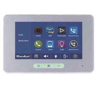 Bytový monitor pro D2,barevné TFT7", dotyk.obrazovka +tlačítka, paměť, stříbrno-bílý,  CZ