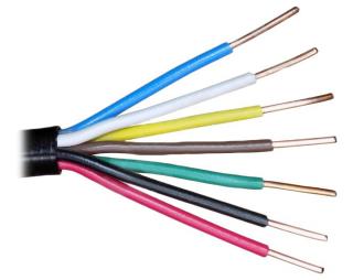 Kabel ovládací, 7x 0,8mm2, PVC+PE izolace, pro přímé uložení do země, 152m balení