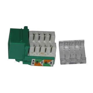 Keystone jack RJ45, CAT5E, narážení shora, zelený, pouze do zásuvek