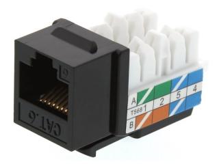 Keystone jack RJ45 narážecí, Cat6, černý