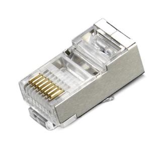 Konektor STP RJ45 Cat 6, 50U, vkládané rozpletení, i pro kabely průměru 7,5mm lanko