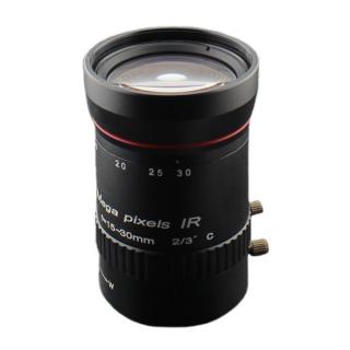 Objektiv 2/3",Vari-focal, 15-30mm, C-mount,nastavitelná clona F1,4-16; do 5Mpx, IR přizpůsobení