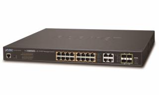 OPRAVENÉ - Planet GS-4210-16P4C PoE switch L2/L4, 20(16 PoE)x 1000Base-T, 4x SFP, Web/SNMPv3, ext 10Mb/s, 802.3at-220W