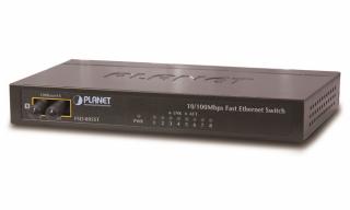 Planet FSD-805ST switch 8x 10/100Base-TX, 1x 100Base-FX (ST), kov, desktop - Doprodej