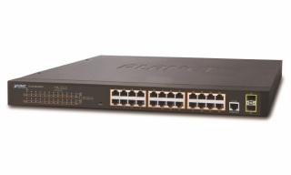 PLANET GS-4210-24P2S PoE switch L2/L4, 24x 1000Base-T, 2x SFP, Web/SNMPv3, VLAN,ext 10Mb/s, 802.3at-300W