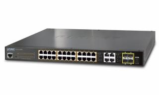 PLANET GS-4210-24PL4C PoE switch L2/L4, 28x 1000Base-T, 4x SFP, Web/SNMPv3, ext 10Mb/s, 802.3at-440W