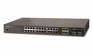 Planet GS-5220-20T4C4X, L2/L3 10Gb switch 24x 1Gb TP, 2x 10G SFP+, 4x 1Gb SFP, Web/SNMPv3