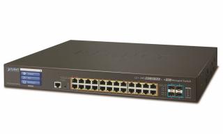 Planet GS-5220-24UPL4XV,Smart Ultra PoE switch 24x TP Gigabit,4x SFP+ 10Gbase-X,Web/LCD+ONVIF, 802.3bt-600W