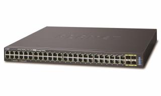 Planet GS-5220-48T4X, L2/L3 10Gb switch 48x TP 100/1000, 4x 10G SFP+, 4x SFP, DDM, Web/SNMPv3, IGMPv3