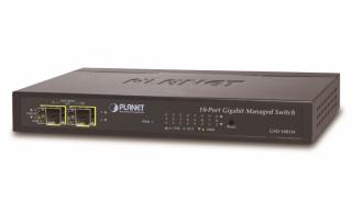 PLANET GSD-1002M gigabit switch 8x TP, 2x SFP, SNMP, VLAN, QoS, STP/RSTP, IGMPv3, IPv6, DC+PoE,fanless