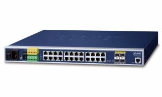 Planet IGSW-24040T(v3) switch L2/L3, 24x 1000Base-T, 4x SFP, 2x I/O, IP30, -40 až 75°C, Web/SNMPv3, AC+DC