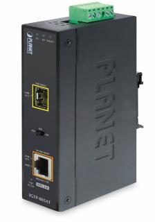 PLANET IGTP-805AT PoE konvertor 802.3at, 1x 1000Base-T,1x 100/1000Base-X, SFP, -40 až 75 st.C, EFT+ESD