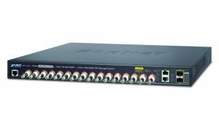 Planet LRP-1622CS, COAX PoE switch, 16x 100Base-TX, 2x SFP/TP, IEEE802.3at, Web/SNMPv2c, IGMPv3, QoS, VLAN