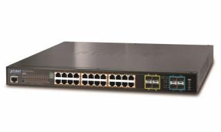 Planet SGS-5220-24P2X PoE switch 24x 1000Base-T,4x SFP,2x 10Gbit SFP+,stohování 10Gb, Web/SNMPv3,DDM, 440W
