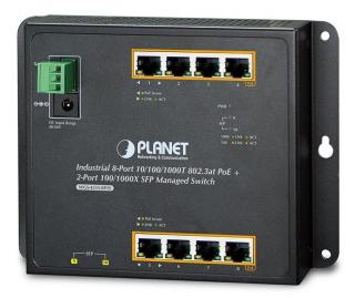 Planet WGS-4215-8P2S nástěnný PoE switch 8x1000B-T,2x SFP, Web/SNMP, 802.3at
