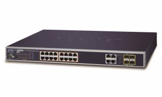 Planet WGSW-20160HP PoE switch 16x TP + 4x TP/SFP 1000Base-T, Web/SNMPv3, L3, IGMPv3, IPv6, 802.3at-230W