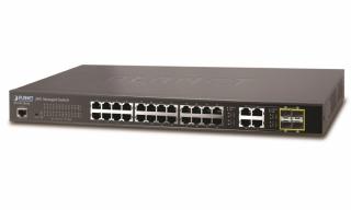 Planet WGSW-28040 switch 28x 1000Base-T, 4x SFP, QoS, IGMPv3, SSH/SSL Web/SNMPv3, IPv6, fanless