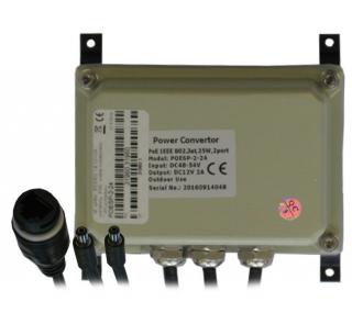 PoE splitter, IEEE802.3at,12V/2A, vodotěsný, IP66, včetně vodotěsného RJ45 konektoru