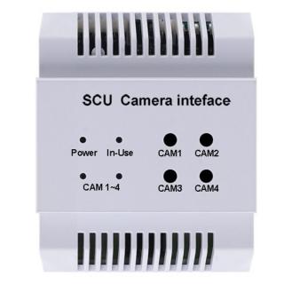 Připojení 2 CCTV kamer (pomocí DPA-D2-CCU až 4 CCTV) k D2 sběrnici, DIN rail