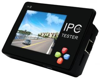 Ruční tester IP a analog kamer, 3,5" touch, WiFi, RS485, LAN,PoE, video-in, RS485/232, 12V out