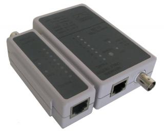 Tester UTP/STP/koax(BNC), loopback, LED indikace