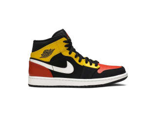 Jordan 1 Mid Black Amarillo Orange Velikost: 42