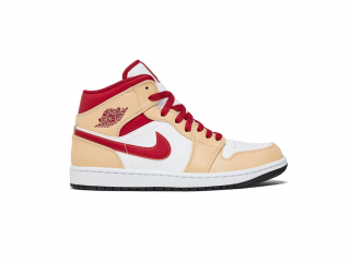 Jordan 1 Mid Light Curry Cardinal Velikost: 45.5