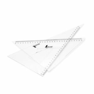 Japonský pravoúhlý plastový trojúhelník SHINWA 27 cm - sada 2 ks