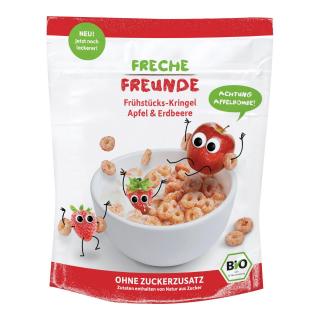 FRECHE FREUNDE BIO Cereálie křupavá kolečka Jablko a jahoda 125 g, 12m+