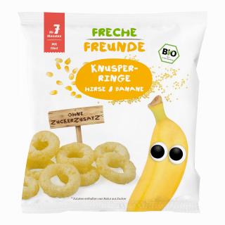 FRECHE FREUNDE BIO Kroužky křupavé Proso a banán 20 g, 7m+