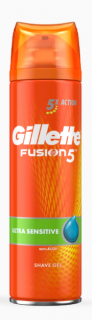 GILLETTE Fusion 5 Ultra Sensitive gel na holení 200 ml