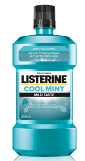 Listerine Mouthwash Cool Mint Zero ústní voda bez alkoholu pro svěží dech 500 ml
