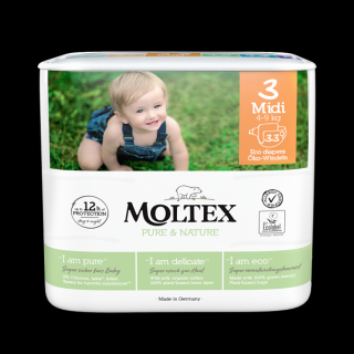MOLTEX Pure&Nature Plenky 3 Midi (4-9 kg) 33 ks
