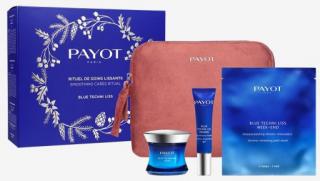 Payot Blue Techni Liss Smoothing Cares Ritual denní pleťový krém 50 ml + oční gel 15 ml + pleťová maska Blue Techni Liss Week-End 3 ks + kosmetická…