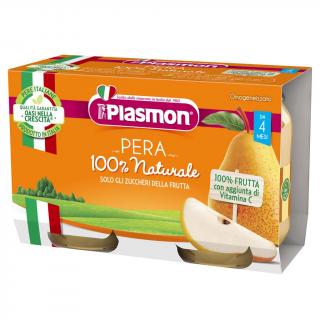 PLASMON Příkrm ovocný hruška 2x104 g, 4m+