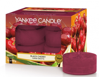 Yankee Candle Black cherry vonné čajové svíčky 12 x 9,8 g