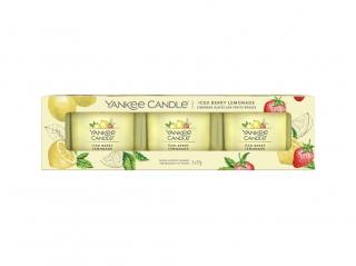 Yankee Candle Iced Berry Lemonade votivní svíčky ve skle 3 x 37 g