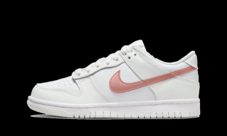 Tenisky Nike Dunk Low White Pink Bronze Swoosh GS Velikost: 36.5