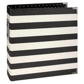 6x8 Designer Binder - Black Stripe