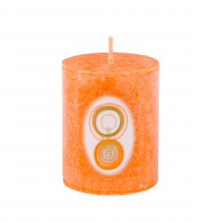 Přírodní vonná svíčka čakrová - Křížová Čakra - Sladký Pomeranč