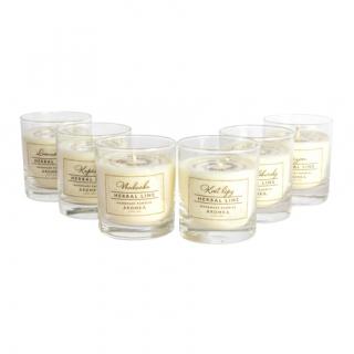 Přírodní vonná svíčka sójová - AROMKA - Set 6 ks bylinkových whiskovek s čirým štítkem