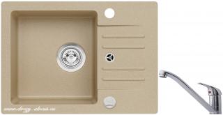 Alveus SET dřez Cortina 40 - 55 beige + baterie Riviera X - chrom