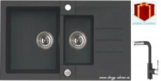 Alveus SET dřez Rock 70 + baterie Siros - 91 black