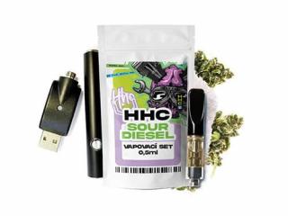 Czech CBD HHC set baterie + cartridge Sour Diesel 94 %, 0,5 ml