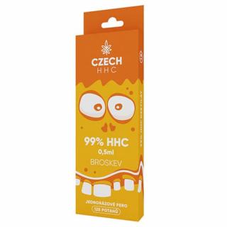 CZECH HHC 99% HHC jednorazové pero Broskev 125 potahů 0,5ml 1ks