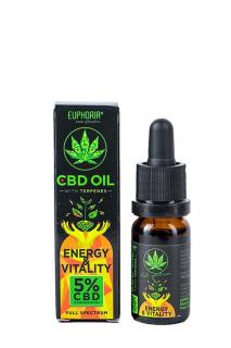 EUPHORIA CBD olej 5% s terpeny 10ml 500mg ENERGY &amp; VITALITY