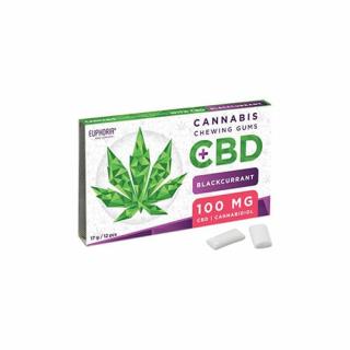 Euphoria Žvýkačky s CBD 100mg - Černý rybíz 12ks, 17g