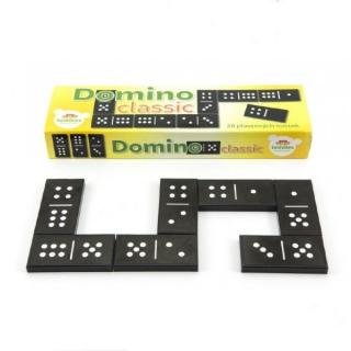Domino klasické černé s bílými puntíky 28 kusů