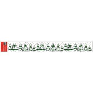 Okenní dekorace fólie Vánoce pruh vánoční motivy LESÍK délka 55 cm